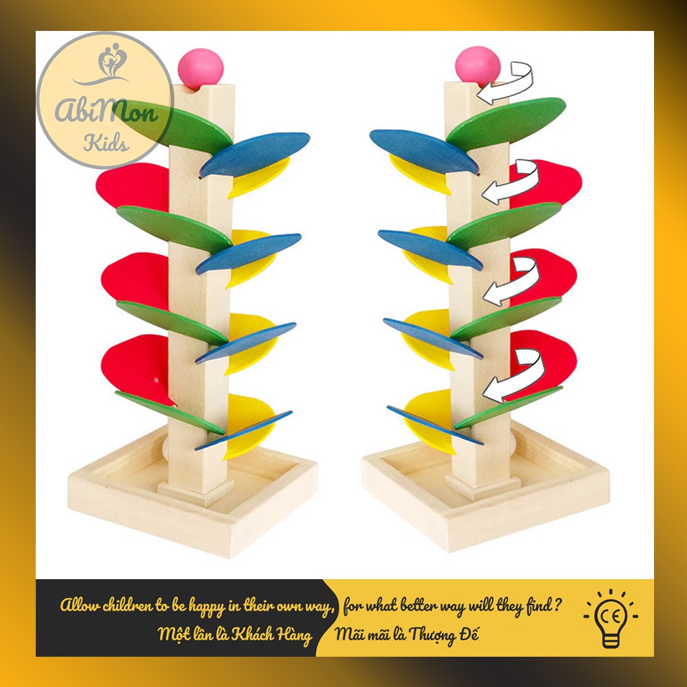 Thả Bóng Hình Tháp Bằng Gỗ Cho Bé ☘️ Montessori cao cấp ✨ (Đồ chơi Gỗ - Đồ chơi Giáo Dục - An toàn - Thông minh)