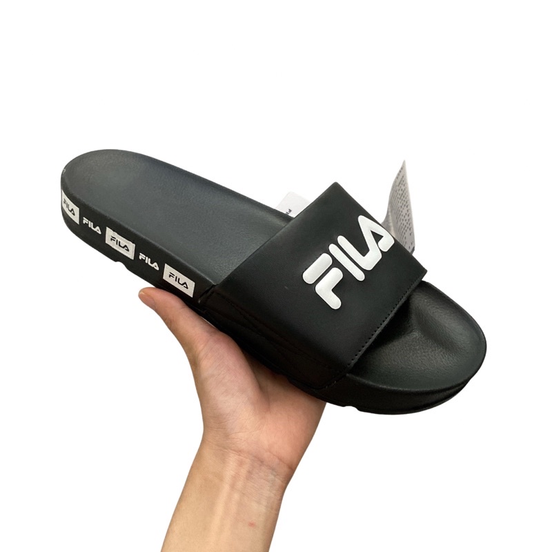 FILA DRIFTER BLACK n WHITE | Dép Fila Đen Trắng