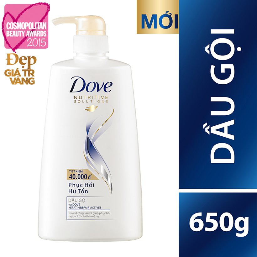 Dầu gội dove phục hồi tóc hư tổn chai 650g