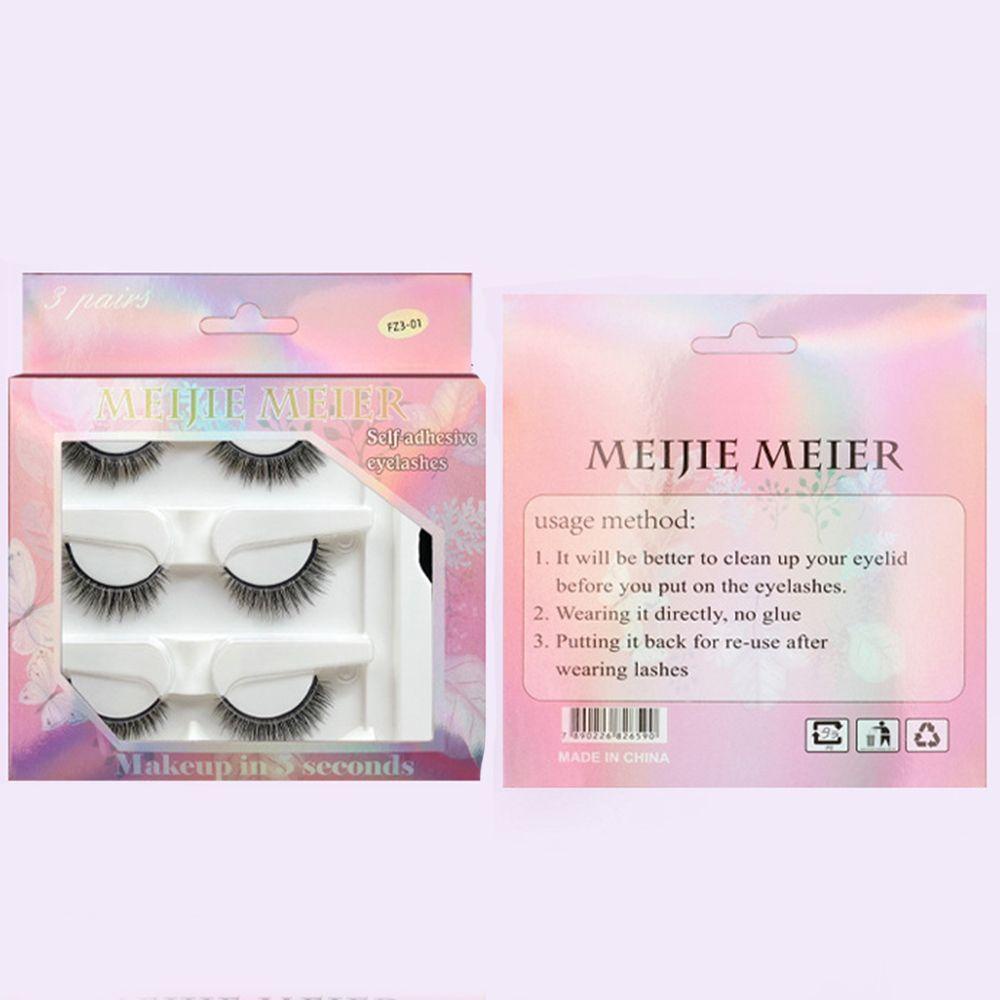 Cặp Lông Mi Giả Mềm Mại Tạo Hiệu Ứng 3D Tự Nhiên Kèm Nhíp Tiện Lợi Dành Cho Trang Điểm