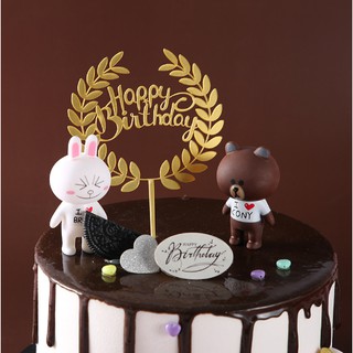 Que cắm trang trí bánh sinh nhật mẫu Happy birthday vòng