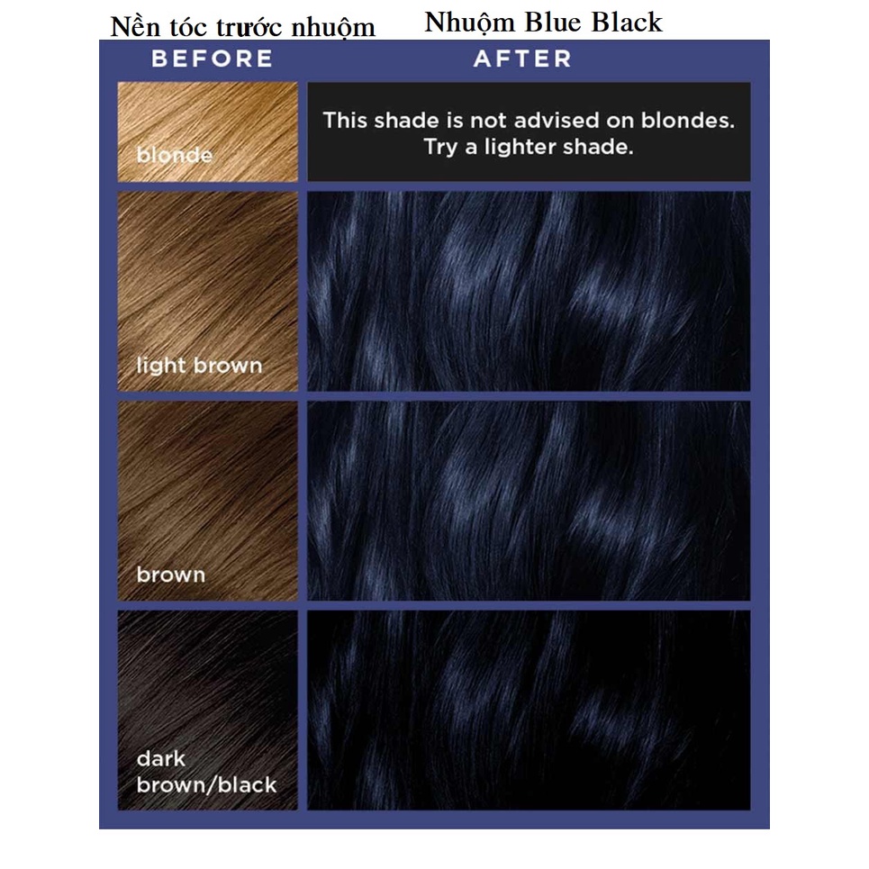 Màu Nhuộm Tóc Xanh Đen Blue Black TPLUS 22/888 Hair Dye Cream