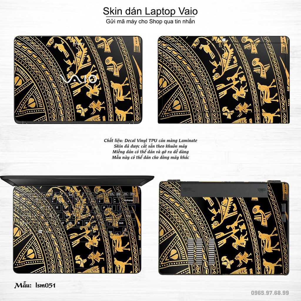 Skin dán Laptop Sony Vaio in hình Trống Đồng Đông Sơn - lsm051 (inbox mã máy cho Shop)