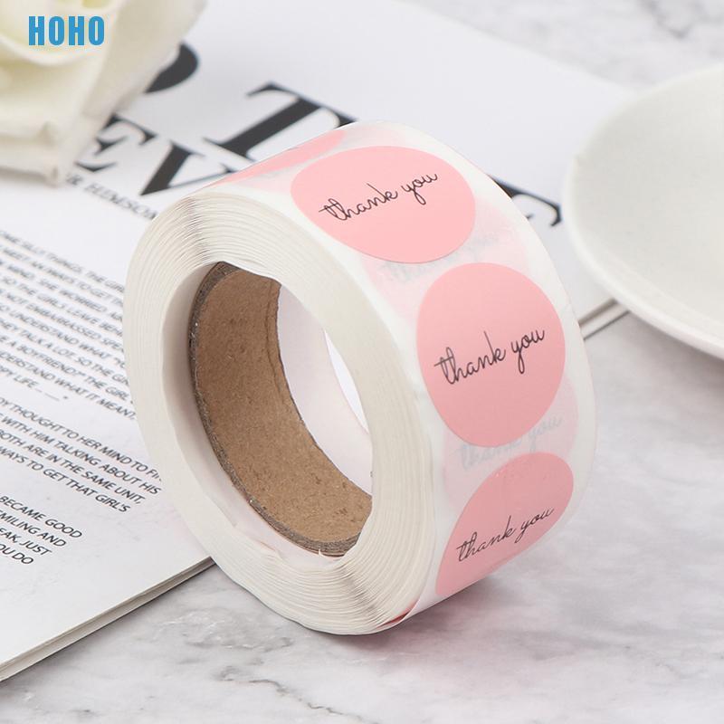 Bộ 500 nhãn dán in chữ Thank You dùng cho trang trí xinh xắn