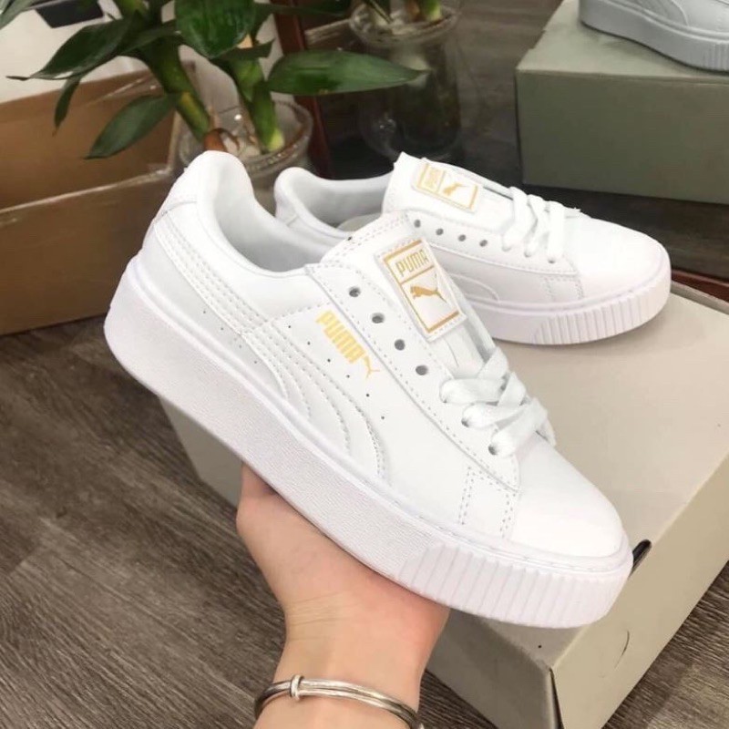 Giày Thể Thao Sneaker Nữ Ulzzang Fenty Full Trắng Đế Bệt Siêu Đẹp