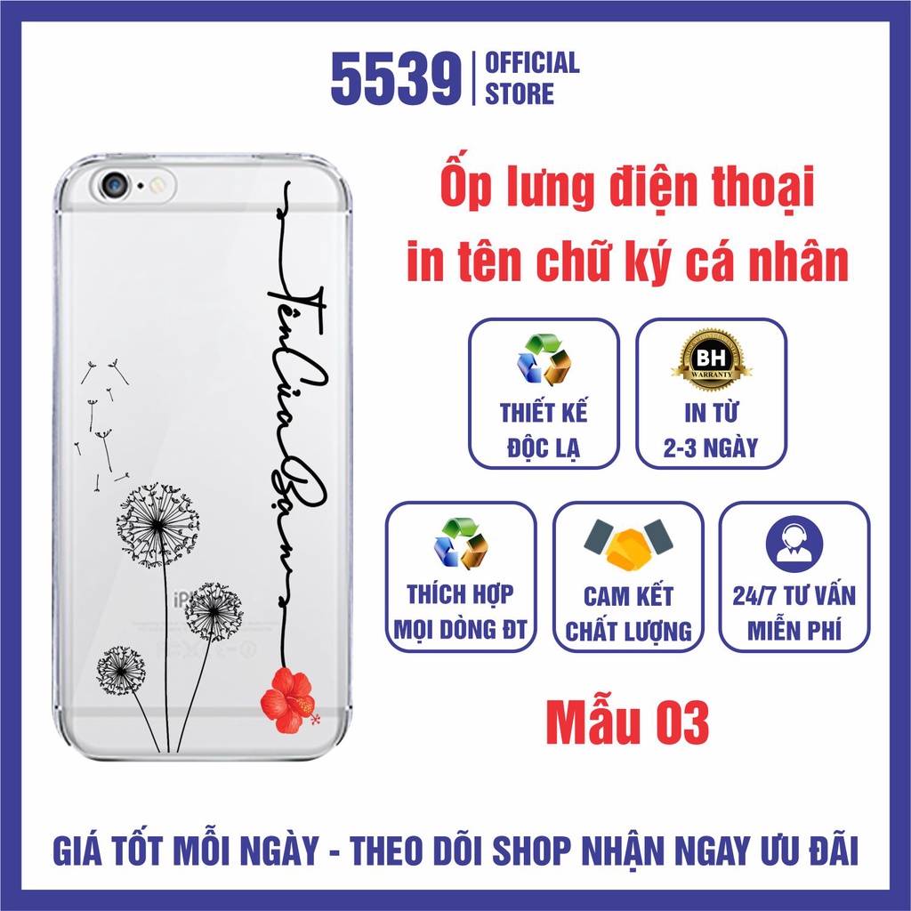 ỐP lưng điện thoại in tên chữ ký