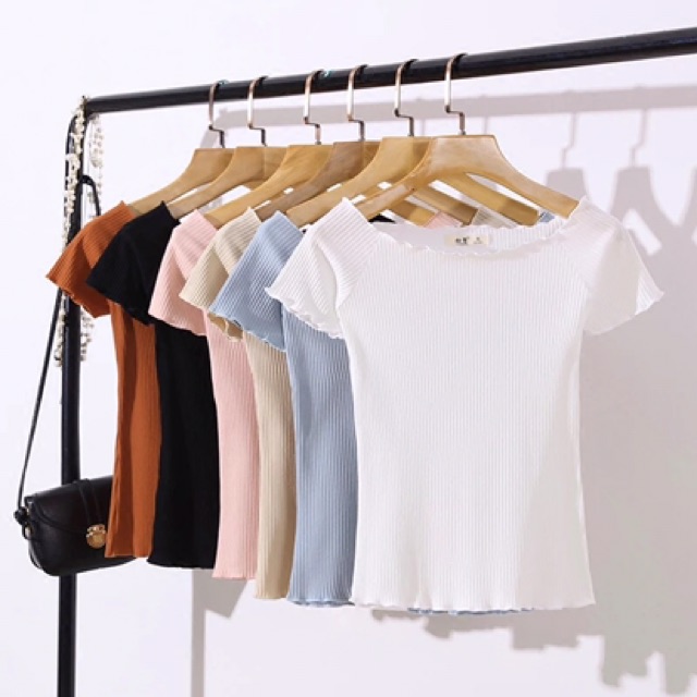 Áo Trễ Vai Thun Gân Tăm