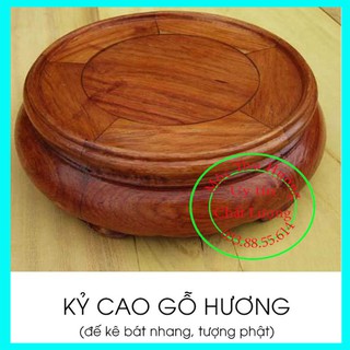 Đế không chân - Kỷ tròn - Chân để bát hương tròn gỗ hương cao cấp cao 6cm