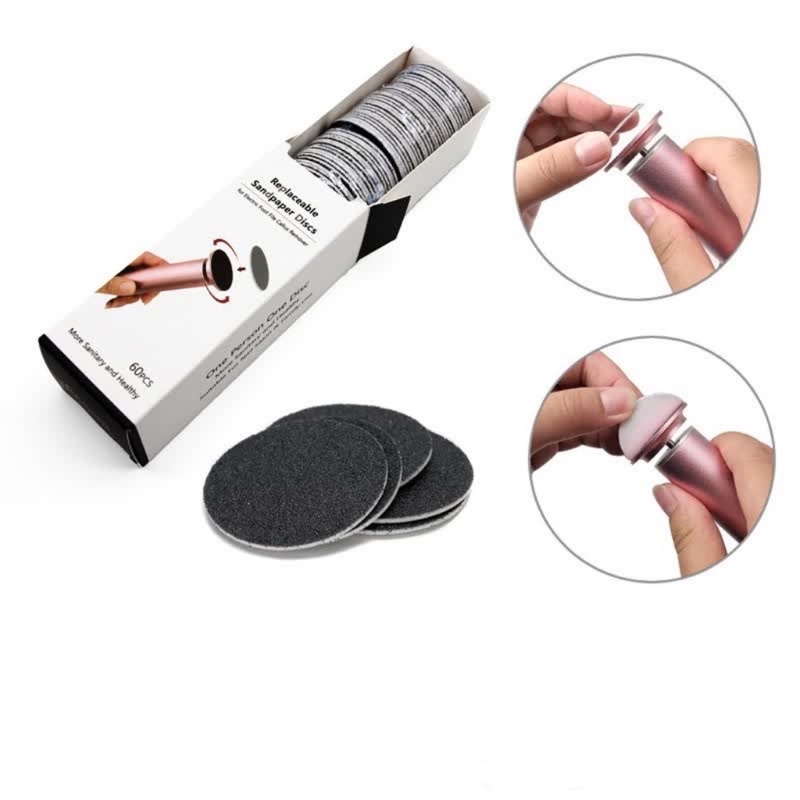 Hộp 60 miếng tròn giấy ráp gắn máy mài gót chân