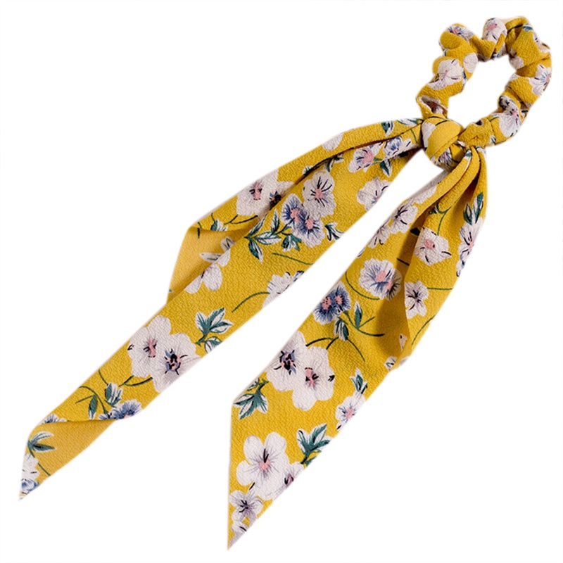 Dây Buộc Tóc Ruy Băng Dài In Họa Tiết Hoa Thời Trang