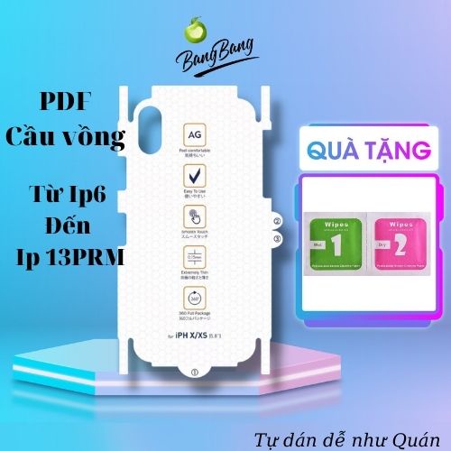 Miếng Dán PPF Cầu Vồng Mặt Trước Và Sau Cho Iphone 7 - Iphone 13ProMax, Miếng Dán Điện Thoại
