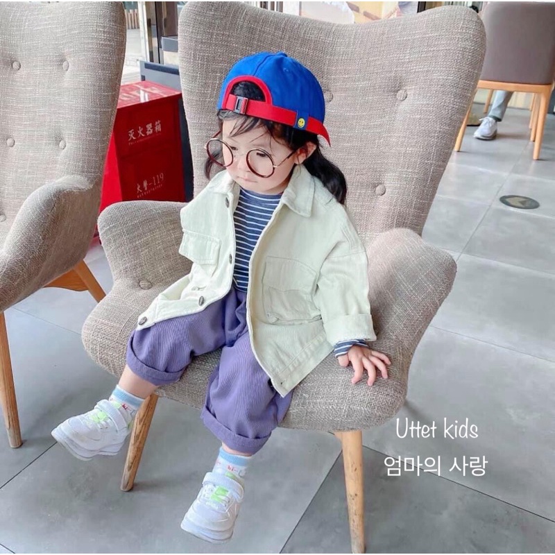 ÁO KHOÁC KAKI  HÀN QUỐC 963 DÀNH CHO BÉ GÁI VÀ BÉ TRAI SIZE 80 ĐÊN 120 DÀNH CHO BÉ TỪ 1 TUỔI ĐẾN HƠN 5 TUỔI
