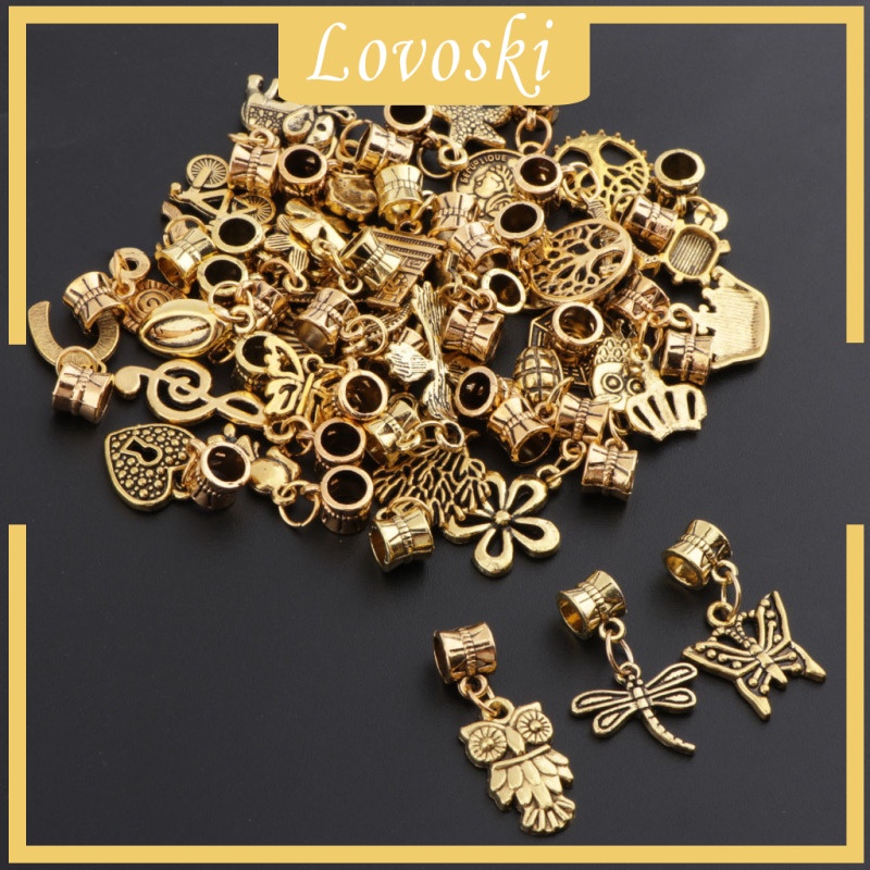 [Lovoski] Set 40 Hạt Cườm Xỏ Lỗ Dùng Để Làm Trang Sức DIY