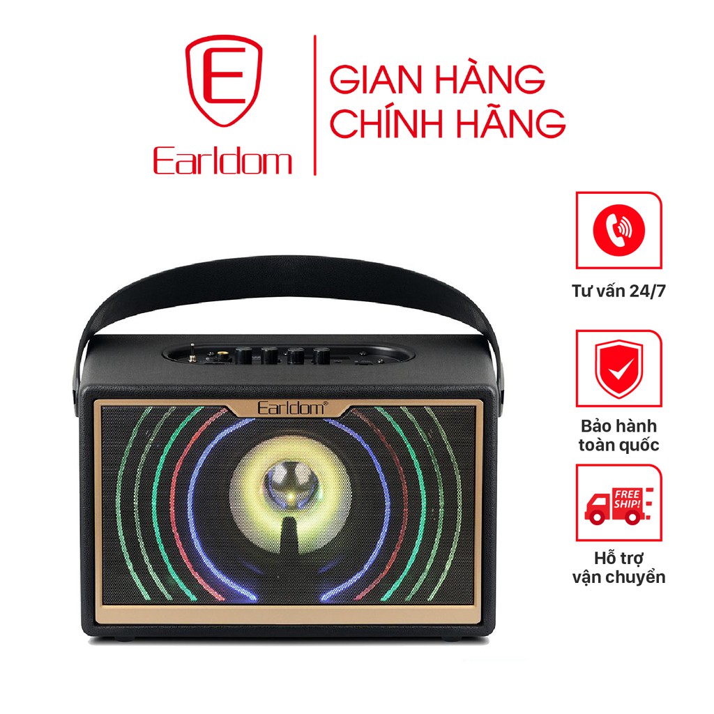 Loa Bluetooth xách tay Earldom ET-LK3 ( Kèm 2 mic không dây) chính hãng