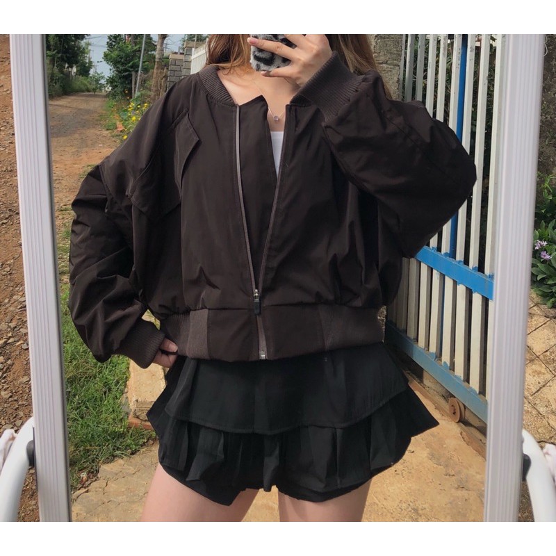 Khoác bomber lửng (Ảnh thật shop chụp) | BigBuy360 - bigbuy360.vn
