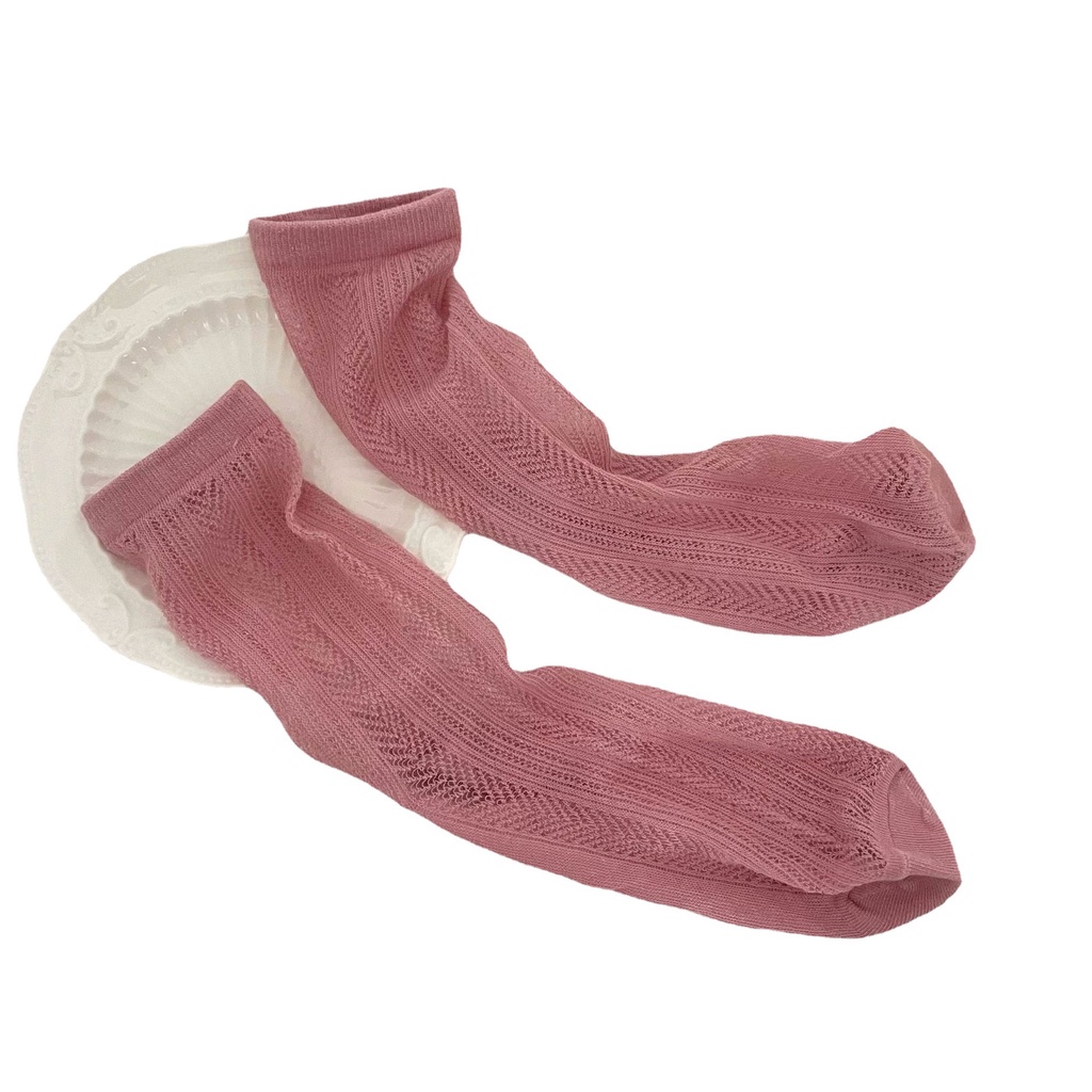 Tất Vớ Nữ Mùa Hè Hoạt Hình Lưới Ren Dâu Tây Lolita Siêu Dễ Thương