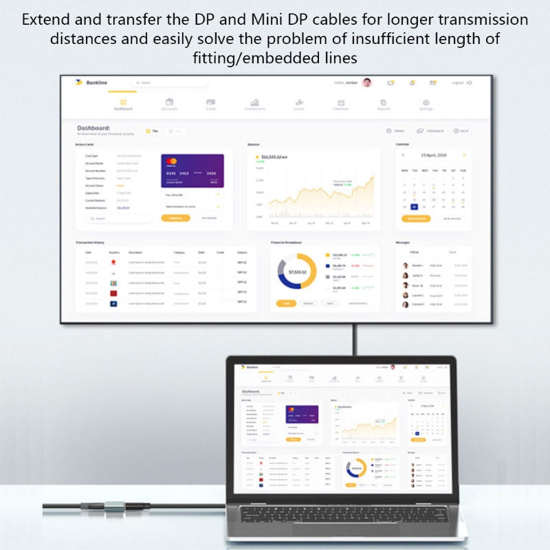 Đầu Chuyển Đổi Dữ Liệu Mini DP Sang DP Thiết Kế Nhỏ Gọn Tiện Dụng