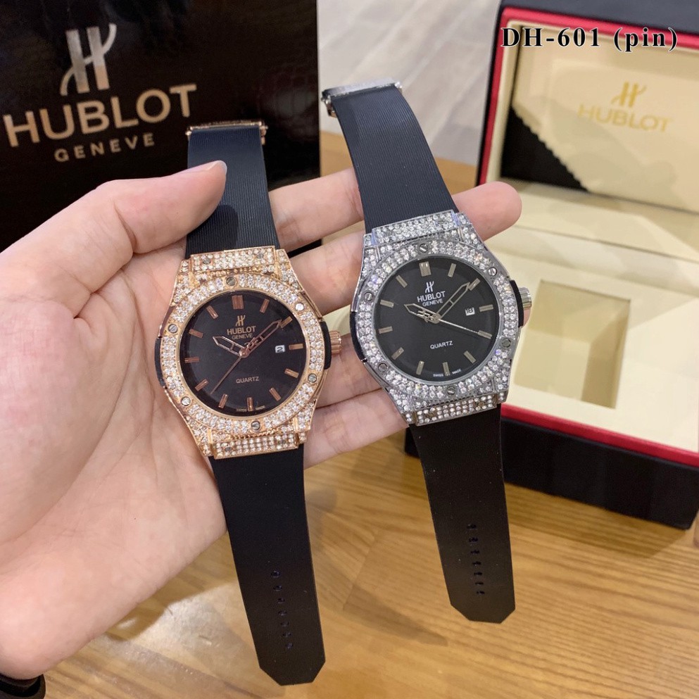 Đồng hồ nữ Hublot mặt tròn đính viền đá dây cao su thơm vani cao cấp DHN601 - Shop6906 | BigBuy360 - bigbuy360.vn