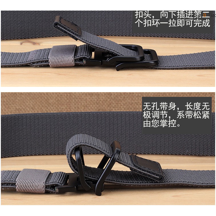 Dây nịt vải dù thắt lưng vải canvas nylon belt full black dây co dãn đầu nịt sơn đen dài khóa đôi vòng lặp D | BigBuy360 - bigbuy360.vn