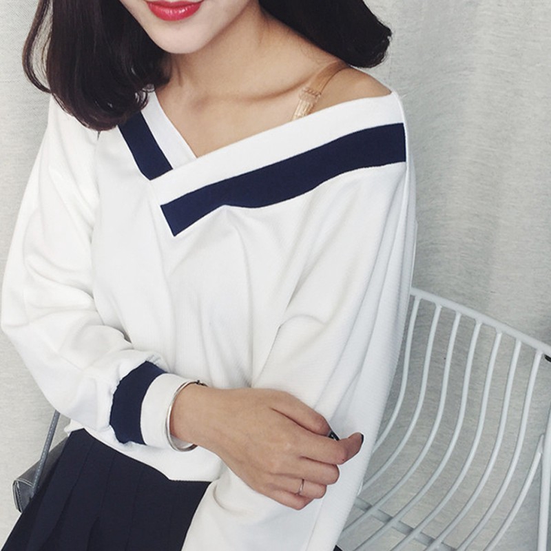 Áo kiểu IELGY tay dài cổ chữ V dáng rộng thời trang cho nữ