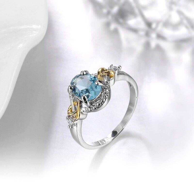 Nhẫn Đính Đá Zircon Lấp Lánh Nhiều Màu Sang Trọng Thời Trang Cho Nữ