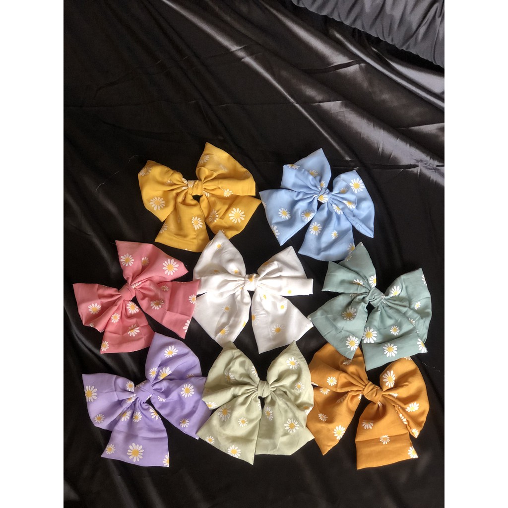 Kẹp Tóc - Buộc Tóc Nơ Vải Bản To Scrunchies Phong Cách Tiểu Thư Hàn Quốc