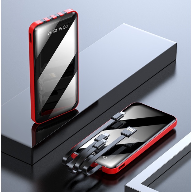 Pin sạc dự phòng 20000mAh YM276S 4 cổng kết nối nhỏ gọn di động tích hợp dây cáp sạc tiện dụng tương thích Android/IOS