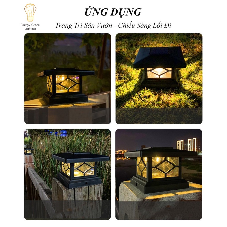 Đèn Sân Vườn Ngoài Trời Energy Green Lighting NT-5 - Trụ Cổng Cột Đèn Hàng Rào Mái Hiên - Năng Lượng Mặt Trời