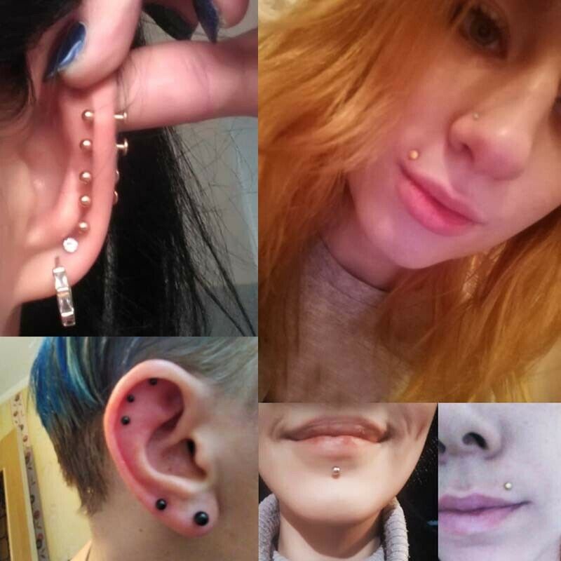 Bộ 5 khuyên xỏ trên cơ thể 16g 3mm
