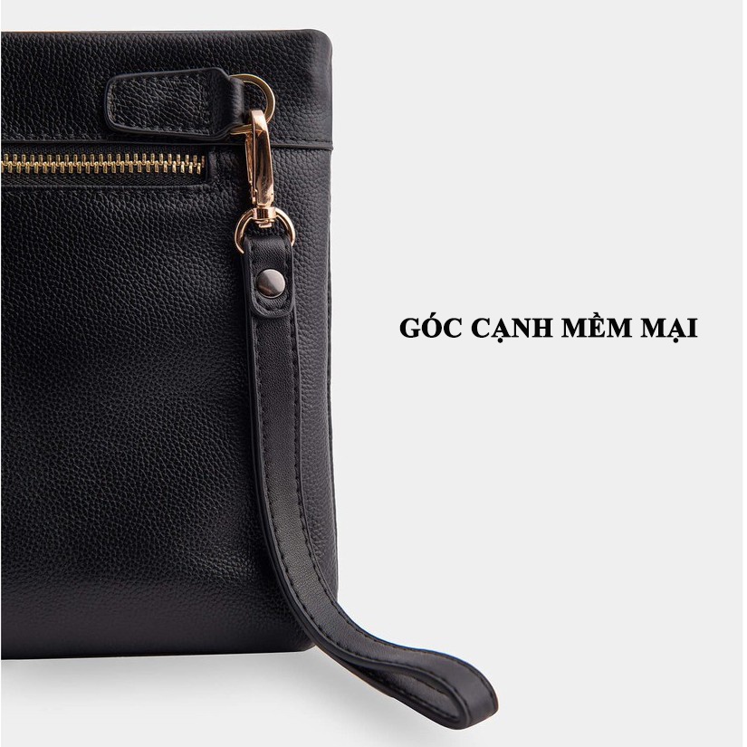 Ví cầm tay Clutch nam Manticano da thật nguyên tấm cao cấp kiểu dáng sang trọng