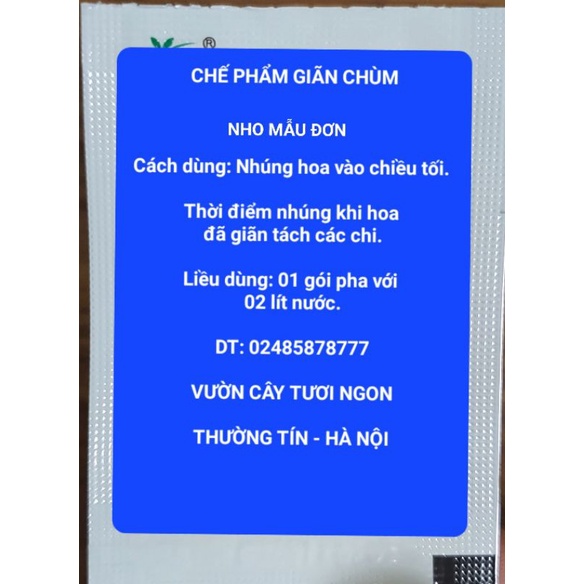 CHẾ PHẨM GIÃN CHÙM NHO MẪU ĐƠN (NHO SỮA)