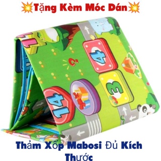 Thảm xốp 2 mặt mabosi chải sàn nhiều kích cỡ( tặng 1 móc dính 3D)