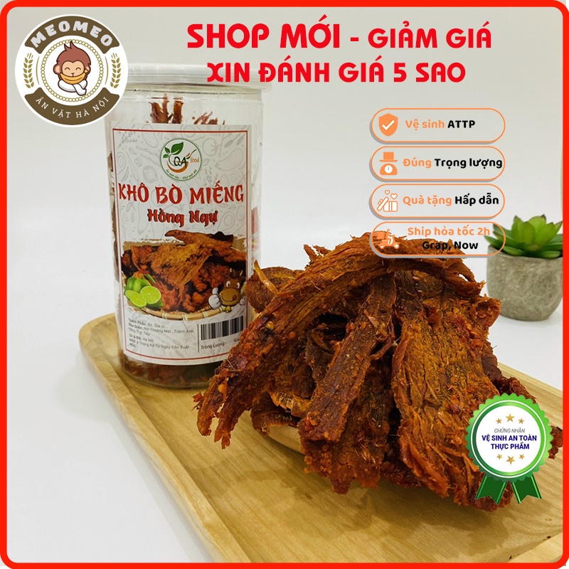 Khô bò miếng, thịt bò khô 300g loại ngon, bò khô miếng chuẩn vị MEOMEO đồ ăn vặt Hà Nội, tốt cho sức khỏe, ít béo | BigBuy360 - bigbuy360.vn