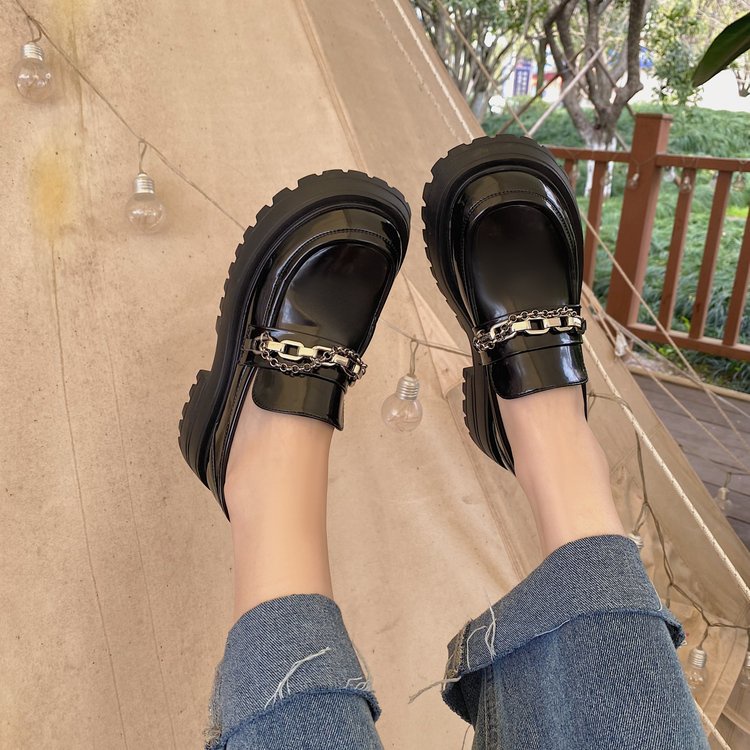 ❤Giày Lười Da Đế Dày Tăng Chiều Cao Phong Cách Hàn Quốc Cổ Điển Dành Cho Nữ