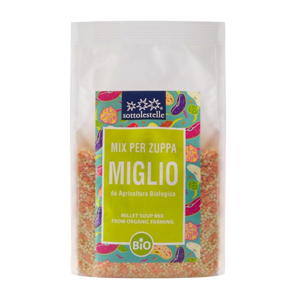 Hạt Dinh Dưỡng Hỗn Hợp 2 Loại Hạt Hữu Cơ 400g Sottolestelle Organic Mix Zuppa Miglio - Hạt Hữu Cơ Cho Bé - Organicley