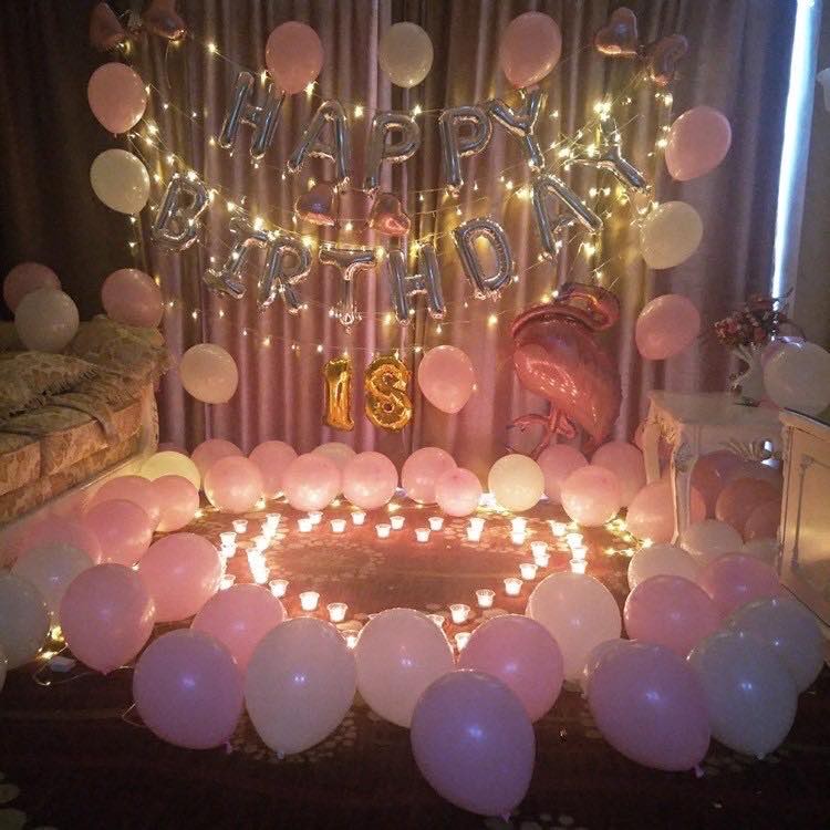 Set bóng chữ HAPPY BIRTHDAY + 50 bóng nhũ (Bơm + băng dính bóng)