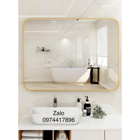 Luxury Gương viền thép tĩnh điện chữ nhật 50x70. | BigBuy360 - bigbuy360.vn