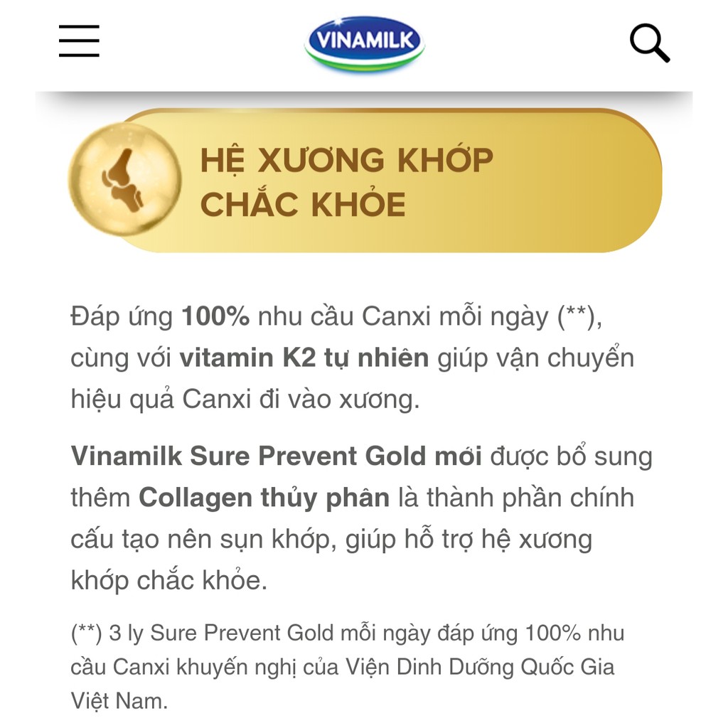 [SỮA CHO NGƯỜI GIÀ] Sữa bột Sure Prevent Gold 900g