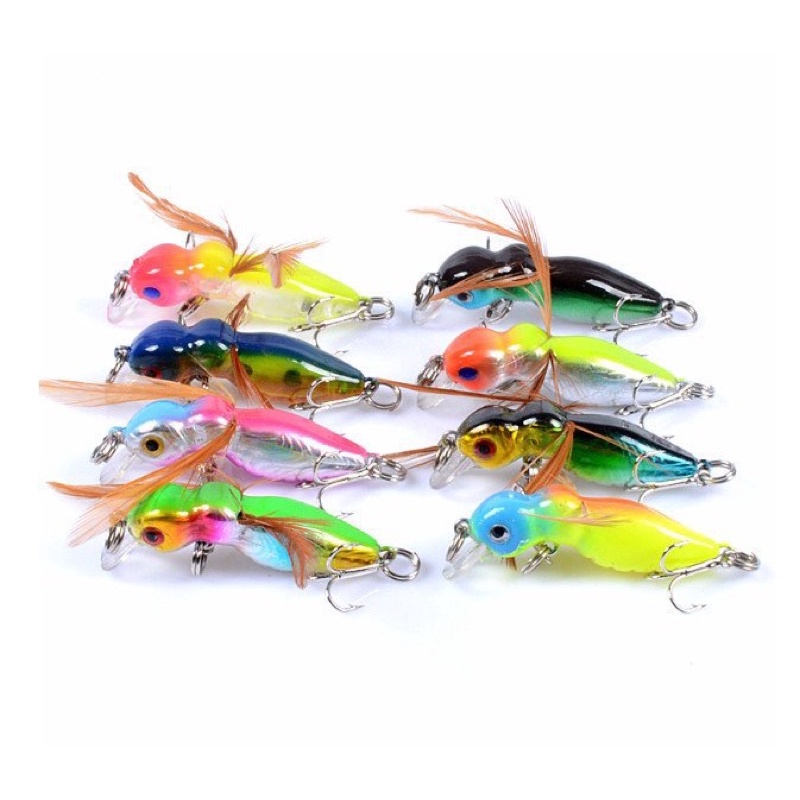 Mồi lure Ve sầu, Ong , Ếch cứng mini siêu nhạy cá