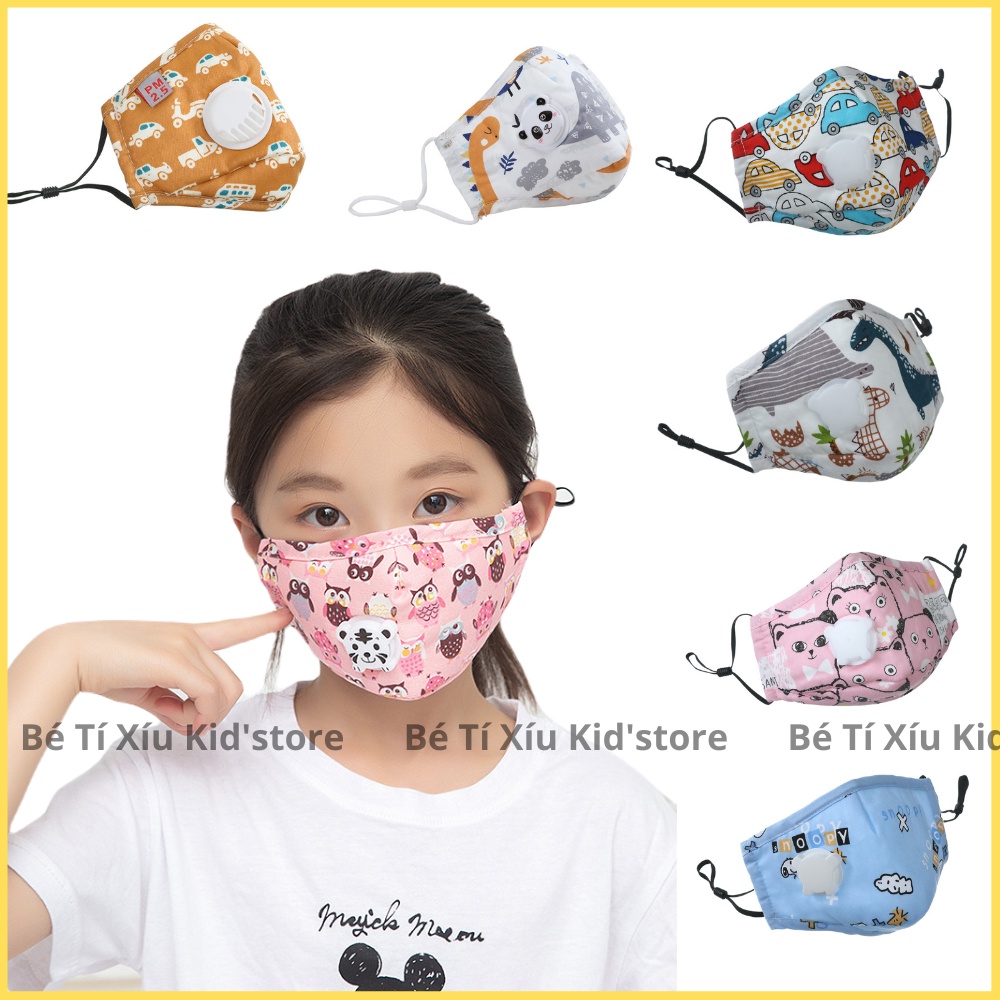 Khẩu Trang Vải 3D Cho Bé Có Lớp Bông Mịn Mỏng Chống Bụi Hiệu Quả