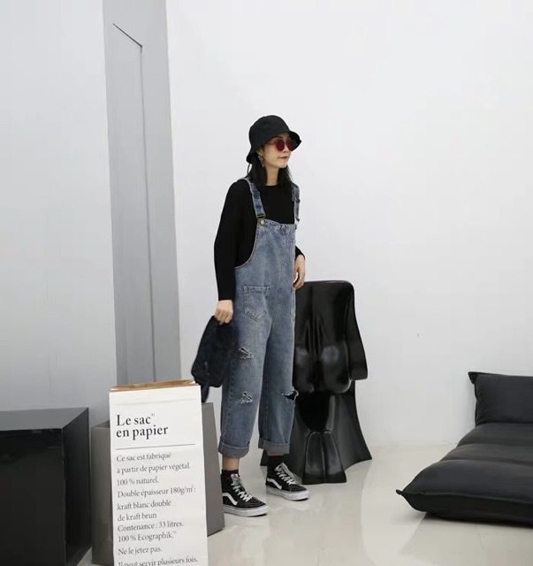 (Order 5-10 ngày) Bigsize S-5XL Quần yếm dài rách - ngoại cỡ 2020 | BigBuy360 - bigbuy360.vn