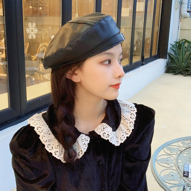 NEW Nón Beret Da Pu Thời Trang Dành Cho Nữ