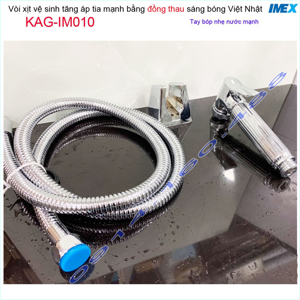 Vòi xịt vệ sinh IM Việt Nhật KAG-IM010 Chrome, Vòi rửa nhà tắm bằng đồng chuyên dùng cho resort xịt mạnh sử dụng tốt