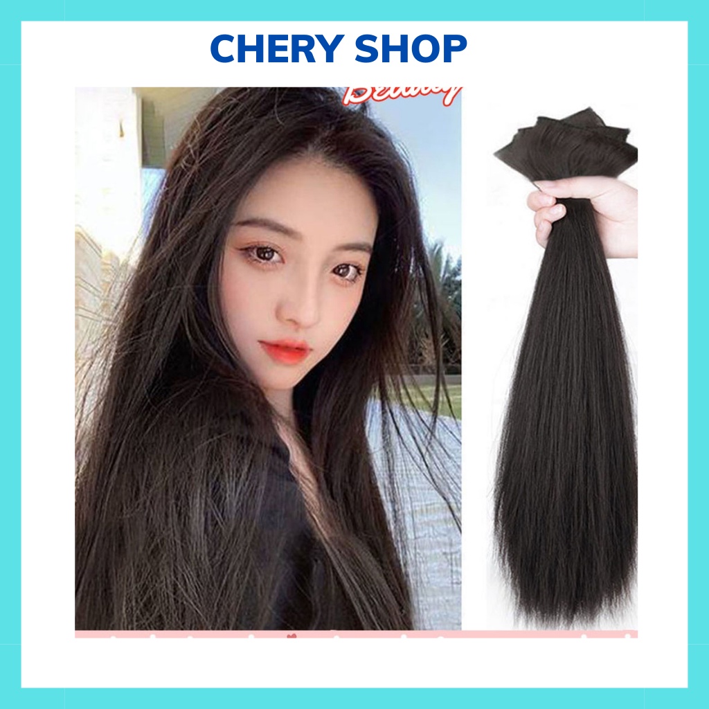 Tóc giả kẹp thẳng ❤️ FREESHIP ❤️ Phím phồng thẳng combo 3 phím siêu tư nhiên 60cm