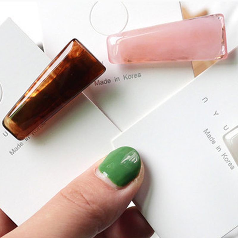 Kẹp Tóc Acrylic Màu Trong Suốt Hình Bầu Dục Thời Trang Cho Nữ