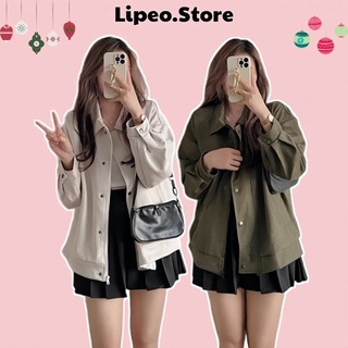 Áo khoác bomber da lộn cúc bấn style hàn quốc