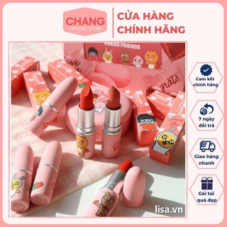 Son MAC Kakao Friends full bộ 6 màu vỏ hồng emotion cực xinh, son MAC chính hãng chuẩn Auth có kèm bill
