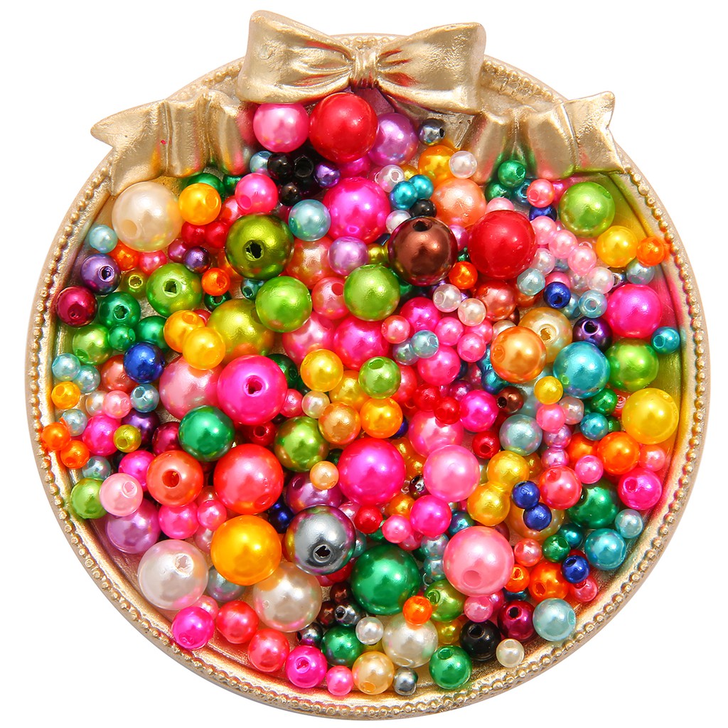 Hạt ngọc trai ABS nhiều màu kích thước 4mm 6mm 8mm 10mm