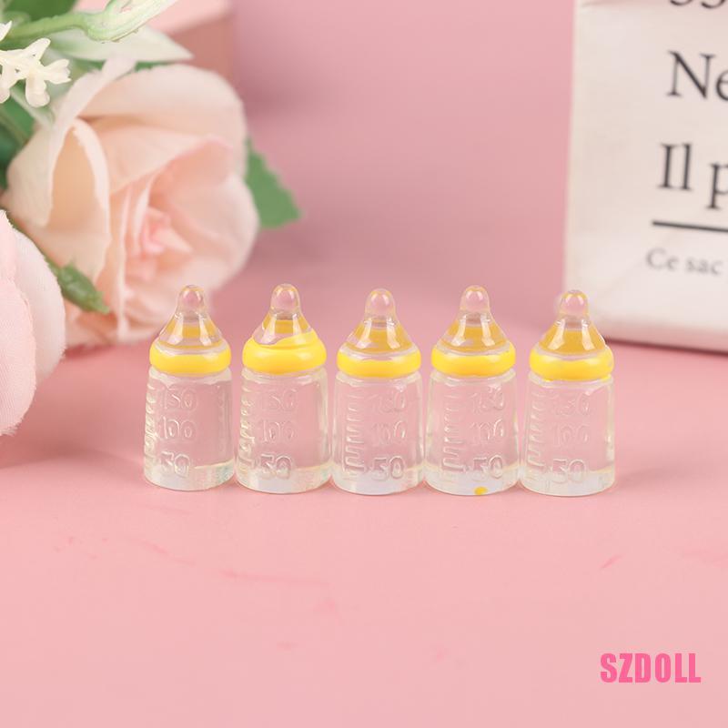 Set 5 Bình Sữa Nhựa 1:12 Trang Trí Nhà Búp Bê