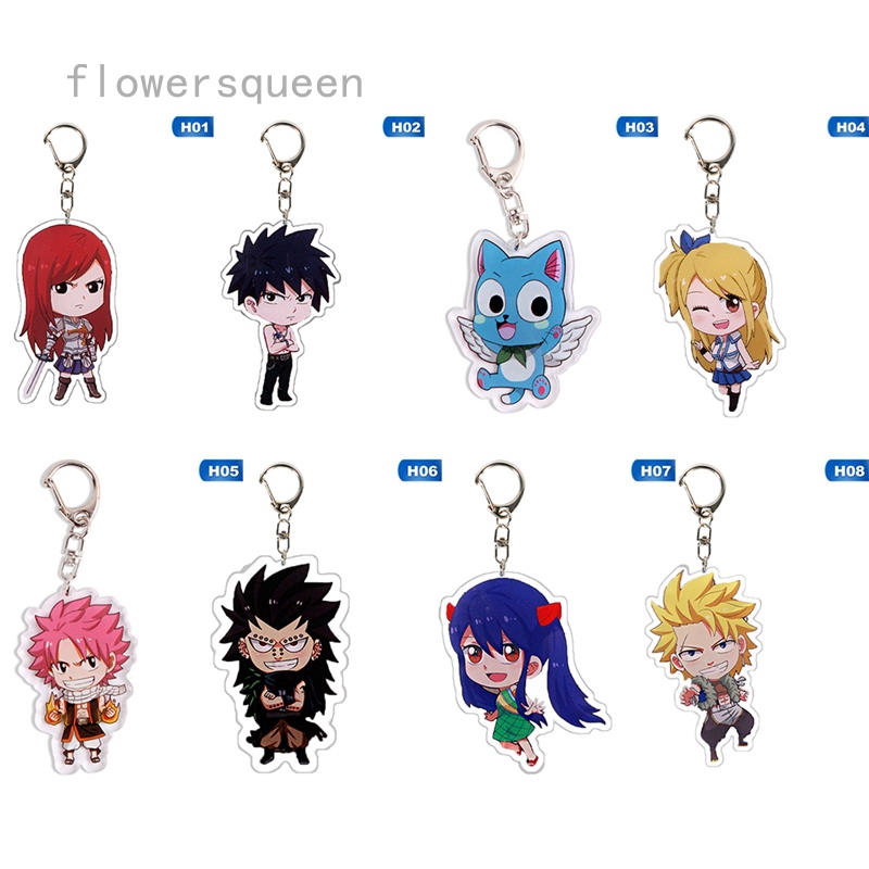 flowersqueen Móc khóa hình nhân vật anime fairy tail bằng acrylic
